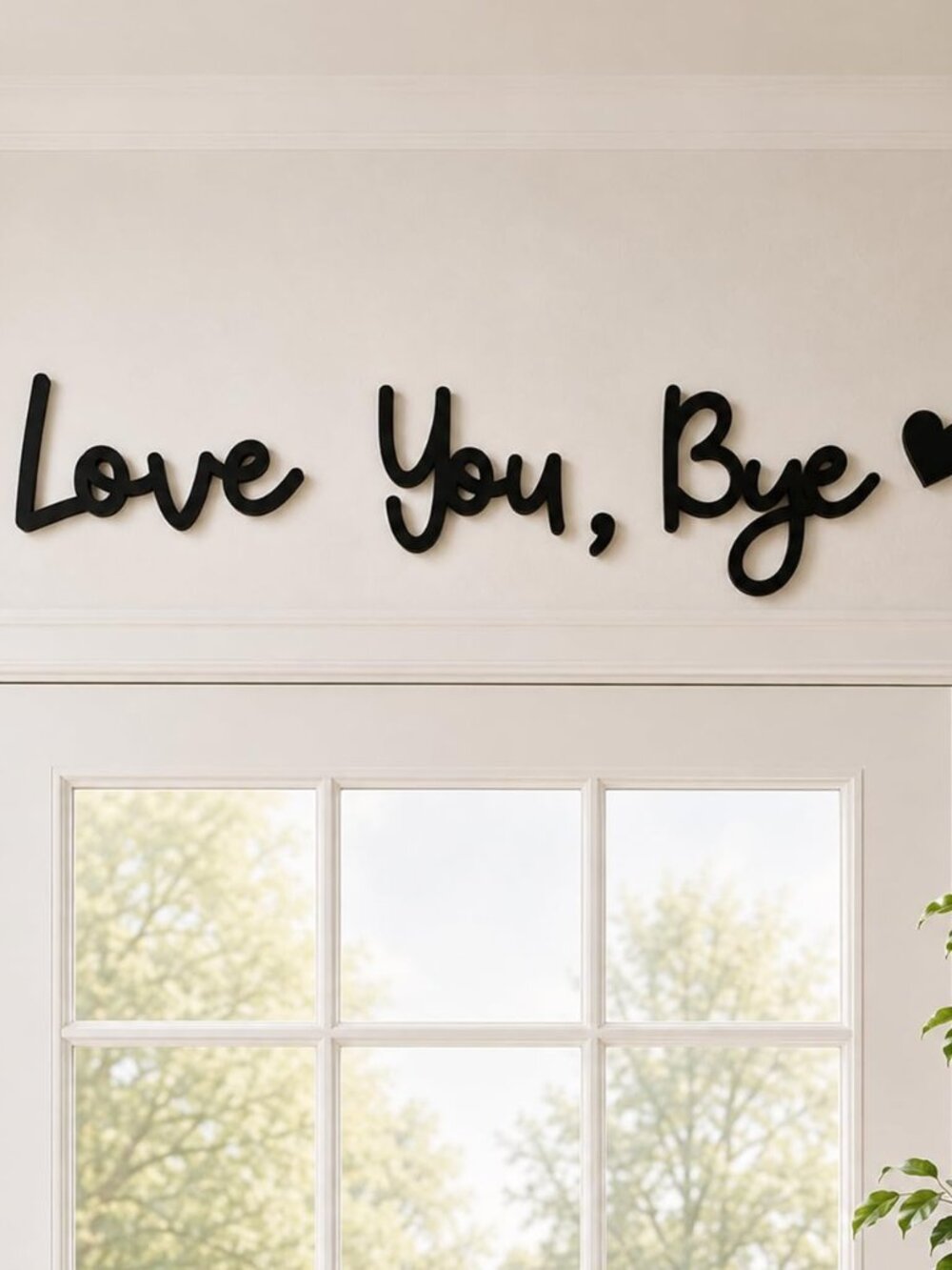 Wooden Love You Bye Sign, 3D Wall Decor Letters for Entryway Above Door, Farmhou
